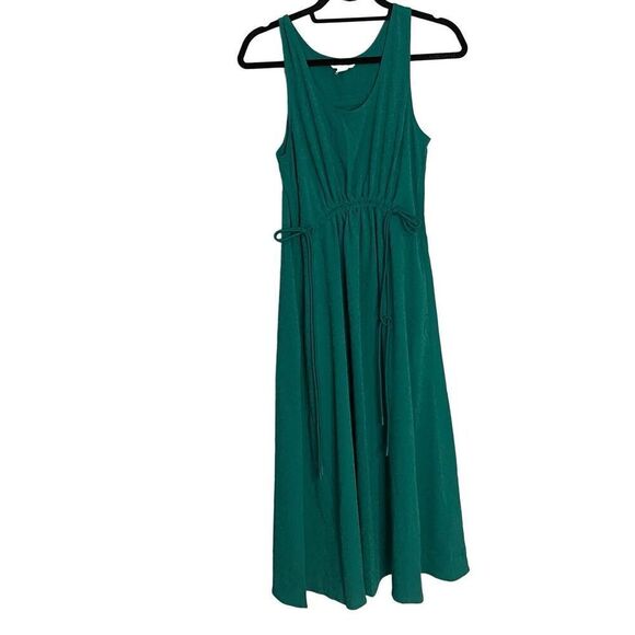 NWOT Athleta Echo Midi Dress Emerald Green Packable Long Breathable Size Small - Picture 1 of 4